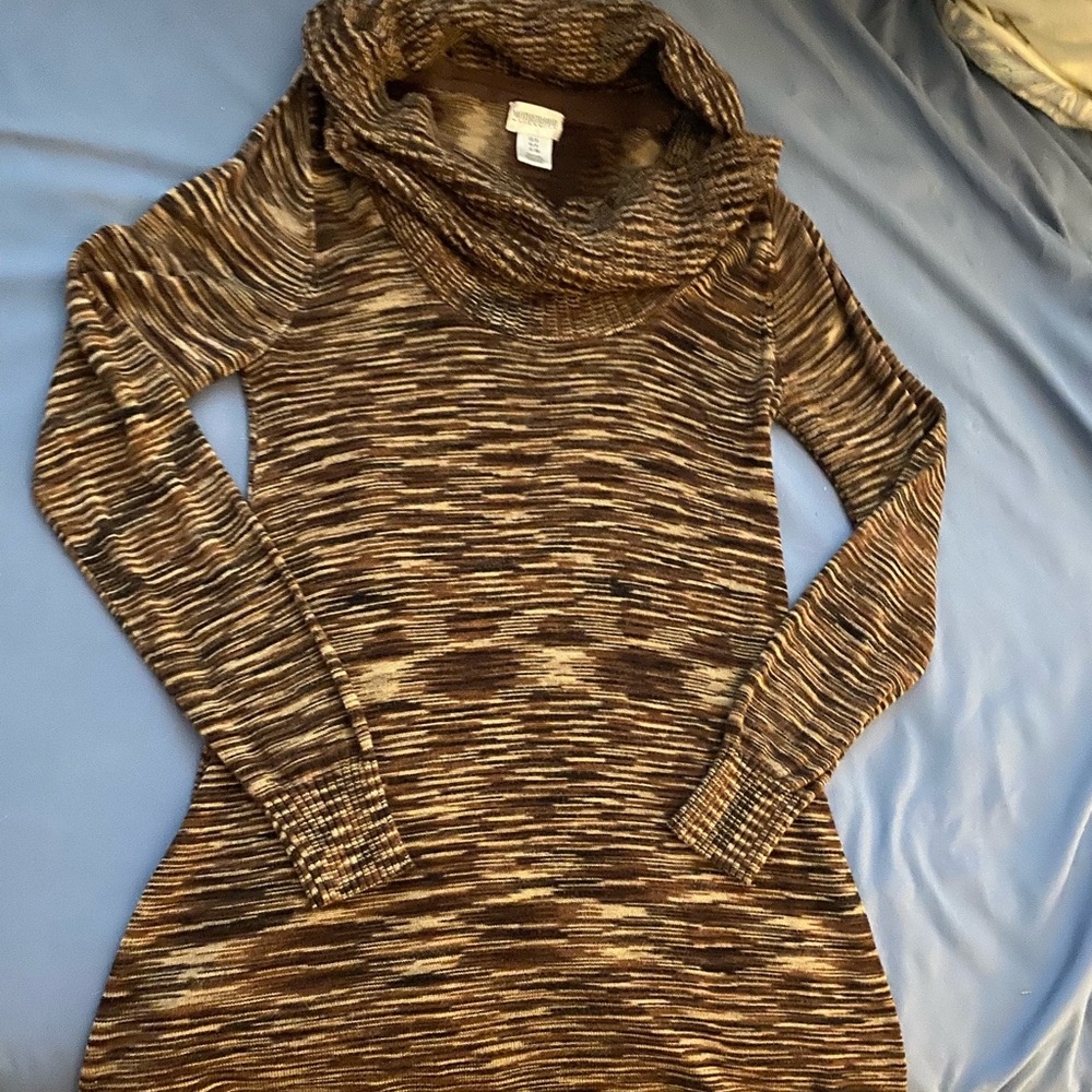 Two toned brown maternity tunic